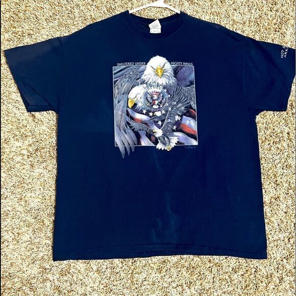 🔥🦅 🇺🇸 “Sheltered Under Mighty Wings” USA VINTAGE Nature t-shirt - not AOP 🔥 - Picture 1 of 12